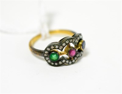 Lot 415 - ~A multi-gemstone ring