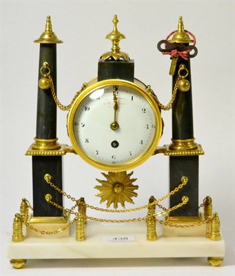 Lot 438 - A French portico clock bearing signature Maniere, and key