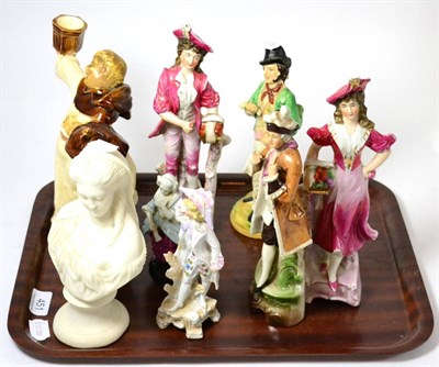 Lot 451 - Eight assorted Victorian and later figures