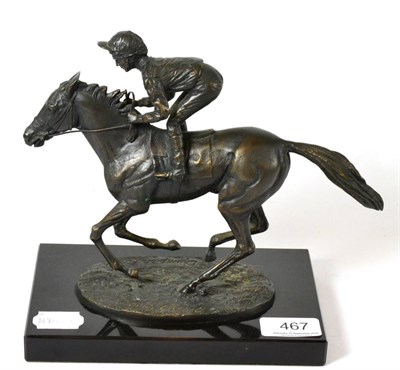 Lot 467 - David Cornell ";Champion Finish";, bronze study of a racehorse, signed and dated 1985