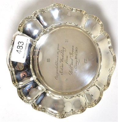 Lot 483 - A silver presentation bowl dated 1972