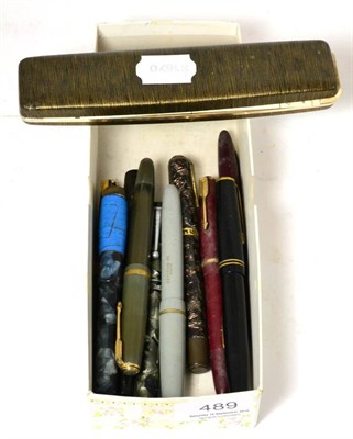 Lot 489 - Ten various vintage fountain pens