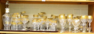 Lot 515 - ~A collection of Baccarat gilt and Josephinenhutte gilt table glassware (qty)