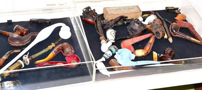 Lot 520 - A collection of pipes (in two cases)