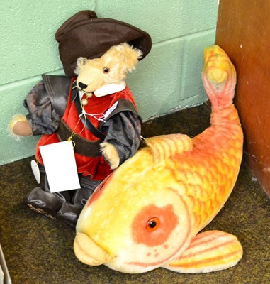 Lot 523 - Large Steiff goldfish with button to fin, Christopher Columbus Hermann bear, fully dressed with...