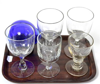 Lot 544 - Baccarat wine glasses, decanter and large drinking glasses (on two trays)