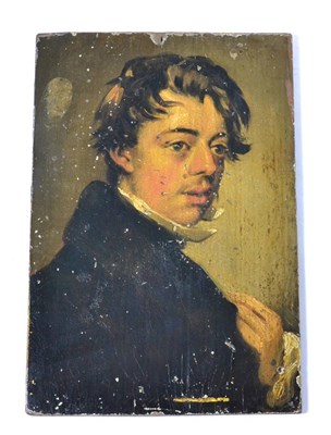 Lot 576 - A 19th century portrait oil on board