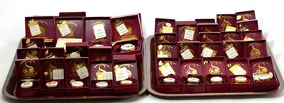 Lot 637 - ~A collection of Staffordshire enamel boxes (approx 48) (on 2 trays)