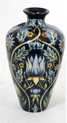 Lot 646 - A modern Moorcroft Tribute to William Morris pattern vase, designed by Rachel Bishop, impressed...