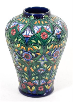 Lot 649 - A modern Moorcroft Anatolia pattern vase, designed by Rachel Bishop, impressed factory marks,...