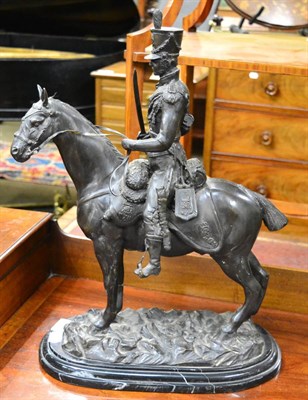 Lot 675 - A bronze figure of a cavalry office, after J R Skeaping