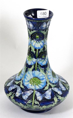 Lot 680 - A modern Moorcroft Pavion pattern vase, designed by Rachel Bishop, impressed factory marks,...