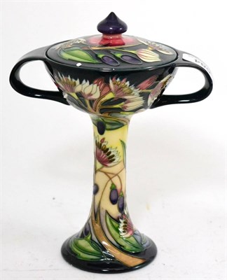 Lot 684 - A modern Moorcroft Symphony pattern twin handled vase, designed by Emma Bossons, impressed...