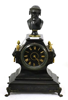 Lot 687 - Gattanco & Co, black slate mantel clock