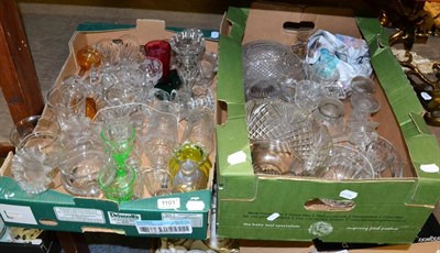 Lot 1101 - Two boxes of glassware