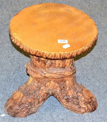 Lot 1134 - A victorian naturalistic jardiniere stand in the form of a tree stump