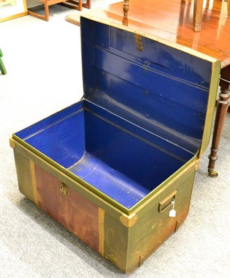 Lot 1151 - A painted tin trunk