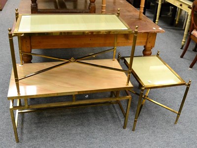 Lot 1169 - Three 1970s brass coffee tables