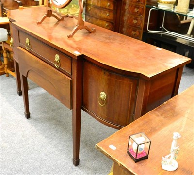 Lot 1171 - A 19th century mahogany sideboard, a table mirror and two prints