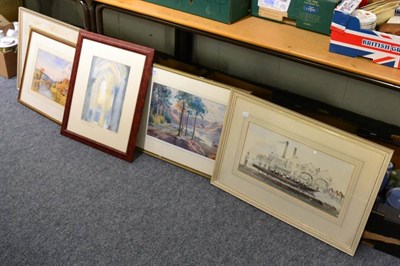 Lot 1196 - A Fred Tucker watercolour and four others