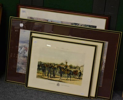 Lot 1209 - J Harris, after H Martens, Light Dragoons, a colour reproduction, together with a further...