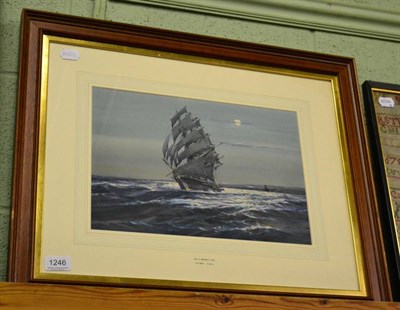 Lot 1246 - A D Bell RBA, watercolour of a ship at full sail