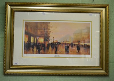 Lot 1252 - After Raymond Gilvonan, Autumn in Paris I, Autumn in Paris II, each signed, colour reproductions