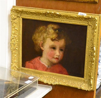 Lot 1254 - Florence Engelbach (1872-1951) Head study of a child, signed, oil on canvas