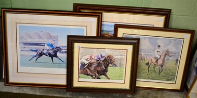 Lot 1290 - Five various signed limited edition racing prints