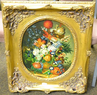 Lot 1296 - Floral painting in gilt frame