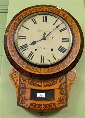 Lot 1304 - A striking drop dial wall clock, dial signed Armstrong, Douglas