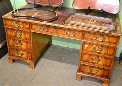 Lot 1308 - A Victorian mahogany twin pedestal desk