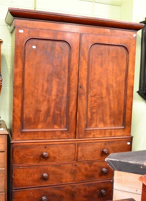 Lot 1318 - A Victorian mahogany linen press