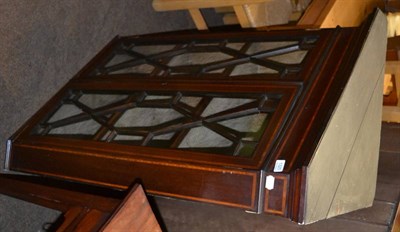 Lot 1325 - Edwardian mahogany hanging corner cabinet in George III style with a pair of astragal glazed...