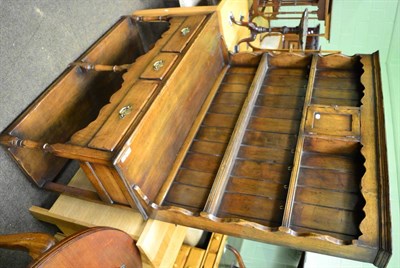 Lot 1408 - An oak reproduction dresser and rack, in the style of Titchmarsh and Goodwin