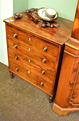 Lot 1411 - A George III mahogany and inlaid commode chest