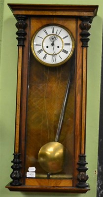 Lot 1420 - A Vienna type striking wall clock, with a double weight driven movement