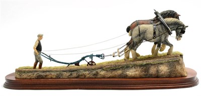 Lot 7 - Border Fine Arts 'Stout Hearts' (Ploughing Scene), model No. JH34 by Ray Ayres, on wood base