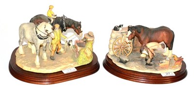 Lot 27 - Border Fine Arts 'You Can Lead A Horse to Water' (Heavy Horses), model No. BFA202 by Anne Wall,...