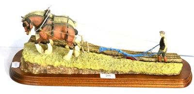 Lot 28 - Border Fine Arts 'Stout Hearts' (Ploughing Scene), model No. JH34 by Ray Ayres, on wood base