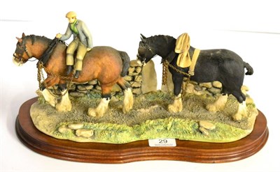 Lot 29 - Border Fine Arts 'Coming Home' (Two Heavy Horses), model No. JH9A by Judy Boyt, on wood base