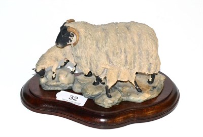 Lot 32 - Border Fine Arts 'Blackfaced Ewe and Lambs', (style one), model No. L25 by Mairi Laing, limited...
