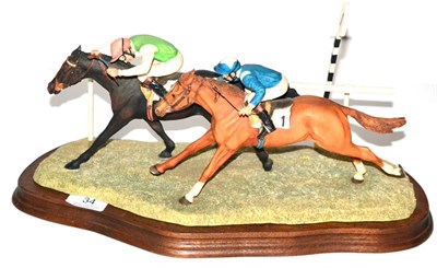 Lot 34 - Border Fine Arts 'The Final Furlong' (Two race horses), model No. L109 by Anne Wall, limited...