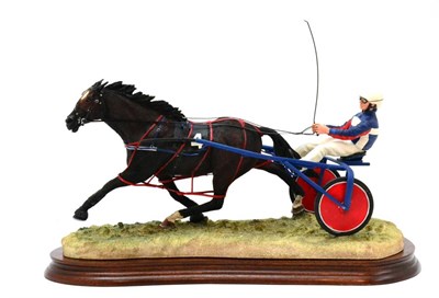 Lot 44 - Border Fine Arts 'Off and Pacing' (Horse, Sulky and Rider), model No. B0656 by Jaqueline...