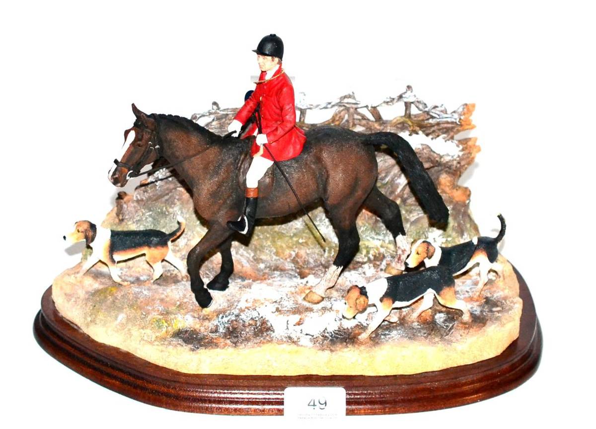 Lot 49 - Border Fine Arts 'Boxing Day Meet' (Horse, huntsman and hounds), model No. B0876 by Anne Wall,...