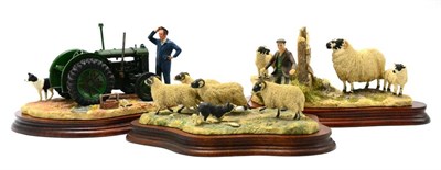 Lot 50 - Border Fine Arts 'Shedding' (Shepherd, collie and sheep), model No. L113 by Ray Ayres, limited...