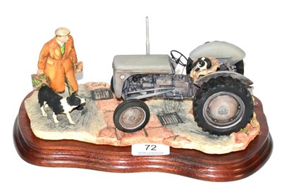 Lot 72 - Border Fine Arts 'An Early Start' (Massey Ferguson Tractor), model No. JH91, on wood base, with box