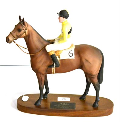 Lot 76 - Beswick Connoisseur Horse 'Arkle - Pat Taaffe Up', model No. 2084, matt, on wood plinth