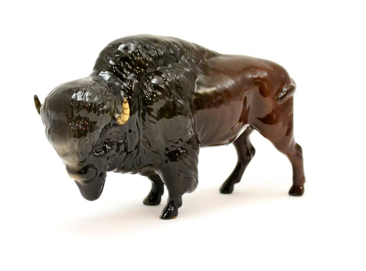 Lot 101 - Beswick Bison, model No. 1019, dark brown gloss