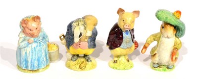 Lot 102 - Beswick Beatrix Potter figures comprising: Tommy Brock, first version, second variation;...